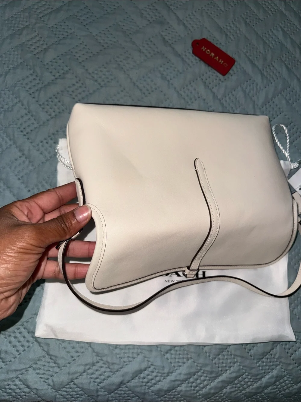 Coach Chalk Hampton Leather Shoulder Bag